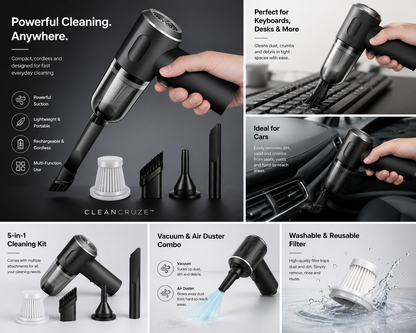 CleanCruze™ AirJet Mini Vacuum
